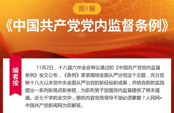 一圖讀懂《中國共產黨黨內監督條例》